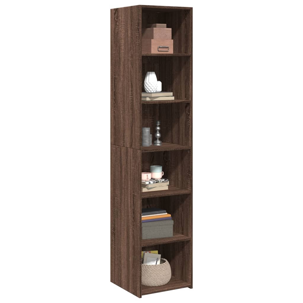 Highboard Braun Eichen-Optik 40x41x185 cm Holzwerkstoff