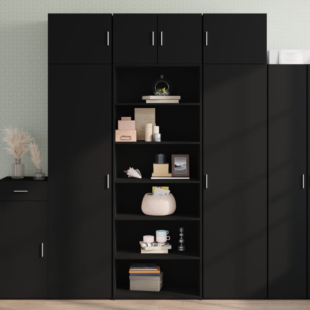 Highboard Schwarz 70x41x185 cm Holzwerkstoff