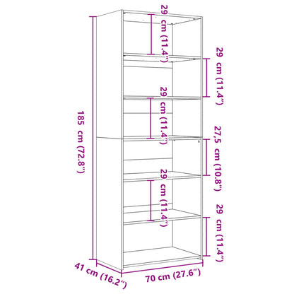 Highboard Sonoma-Eiche 70x41x185 cm Holzwerkstoff