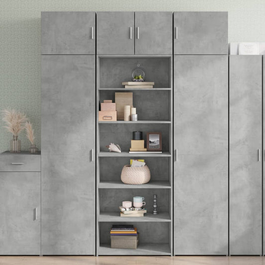 Highboard Betongrau 70x41x185 cm Holzwerkstoff