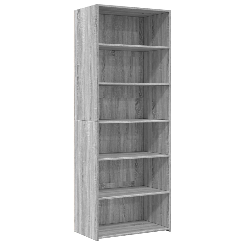 Highboard Grau Sonoma 70x41x185 cm Holzwerkstoff