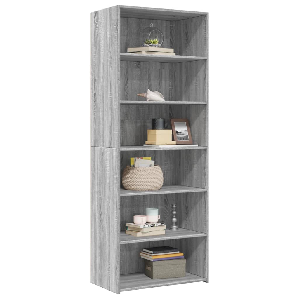 Highboard Grau Sonoma 70x41x185 cm Holzwerkstoff