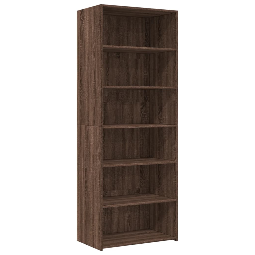 Highboard Braun Eichen-Optik 70x41x185 cm Holzwerkstoff