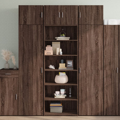 Highboard Braun Eichen-Optik 70x41x185 cm Holzwerkstoff