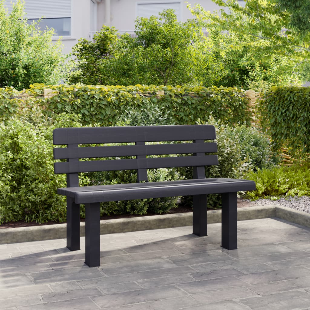 Gartenbank Anthrazit 110x52x71 cm Polypropylen