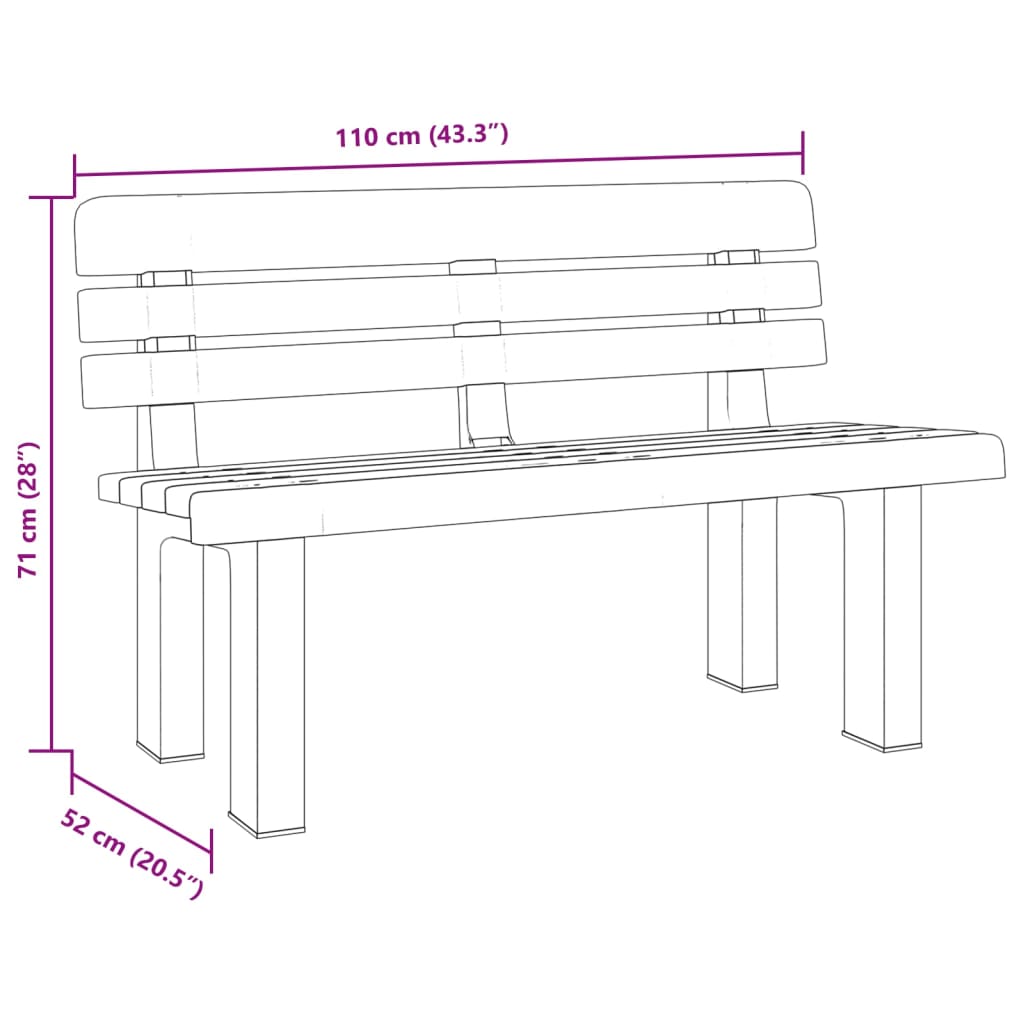 Gartenbank Anthrazit 110x52x71 cm Polypropylen