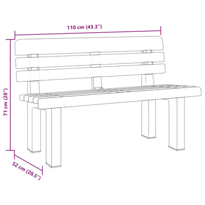 Gartenbank Grün 110x52x71 cm Polypropylen