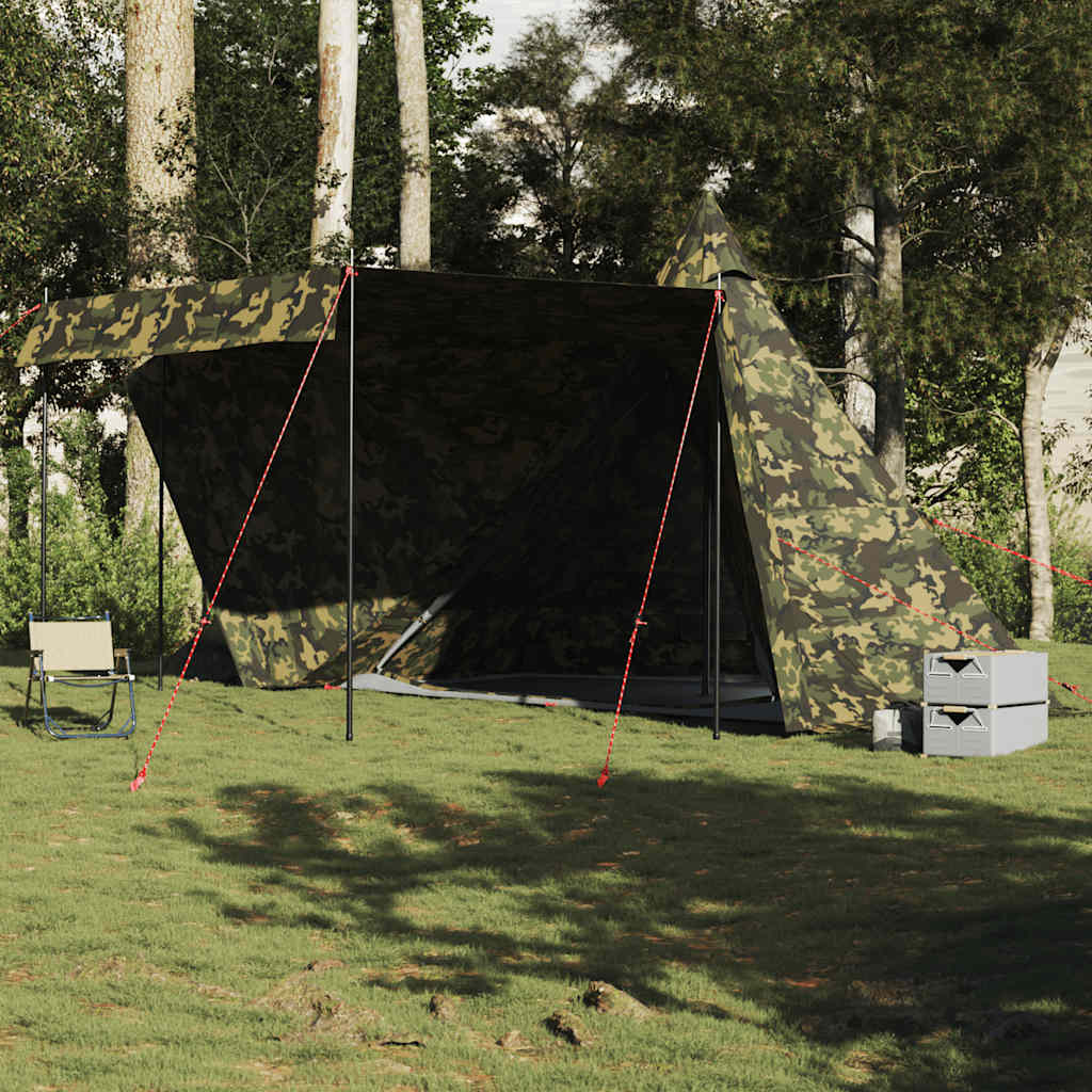 Tipi-Familienzelt 6 Personen Tarnmuster Wasserdicht