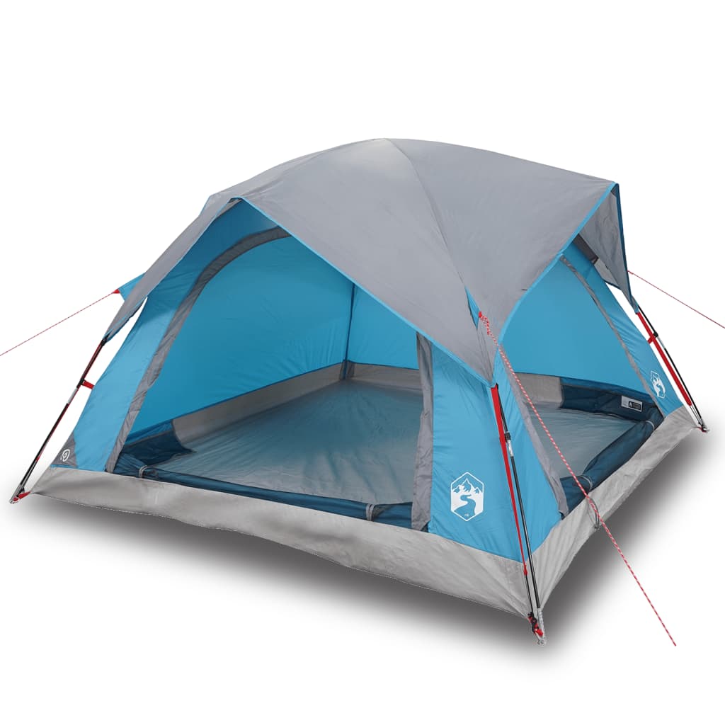 Campingzelt 4 Personen Blau Wasserdicht