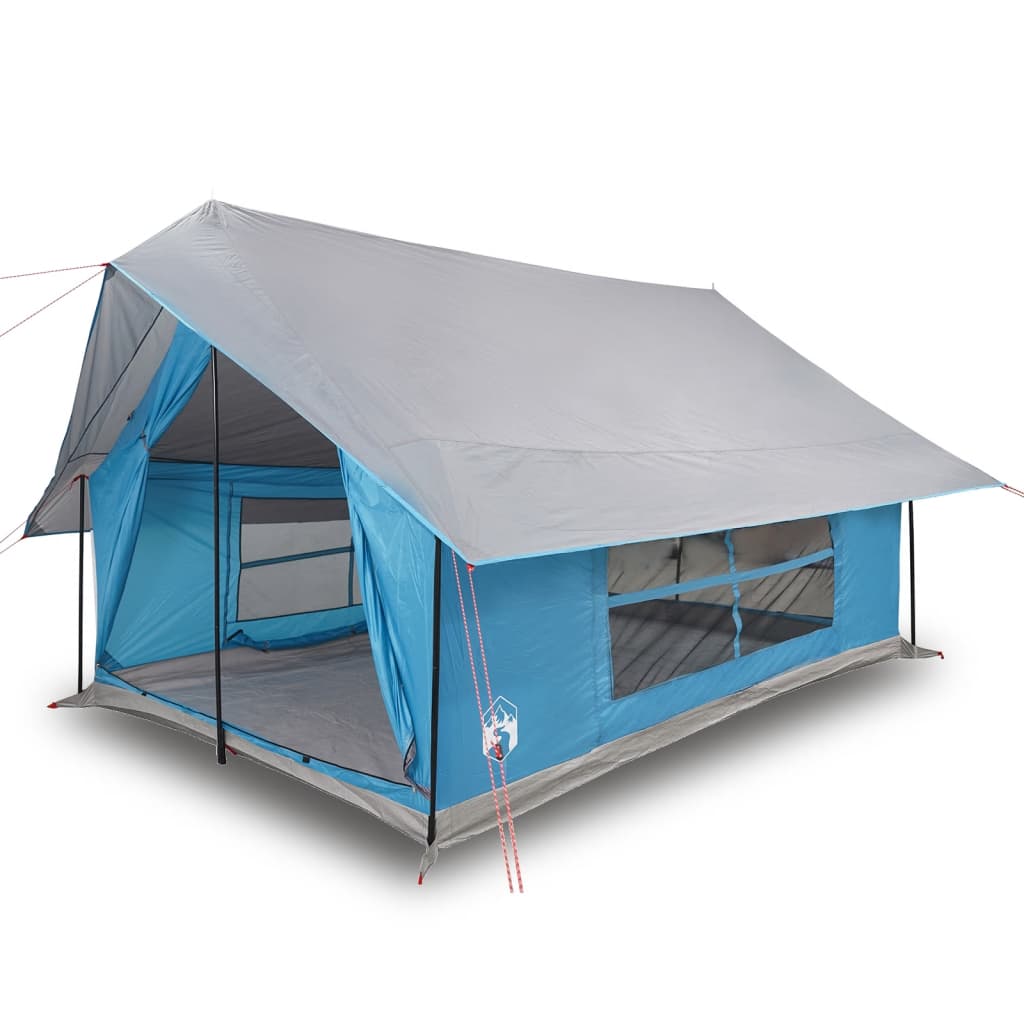 Campingzelt 5 Personen Blau Wasserdicht