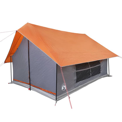 Campingzelt 5 Personen Grau und Orange Wasserdicht