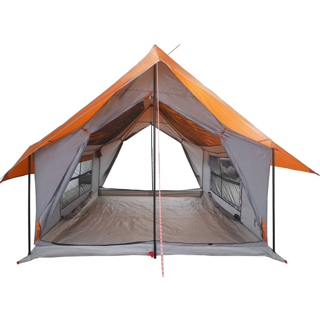 Campingzelt 5 Personen Grau und Orange Wasserdicht