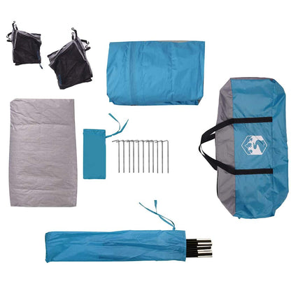 Familienzelt für 6 Personen Blau Wasserdicht