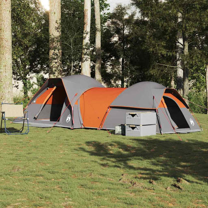 Campingzelt 5 Personen Grau und Orange Wasserdicht