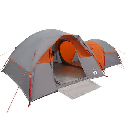 Campingzelt 5 Personen Grau und Orange Wasserdicht