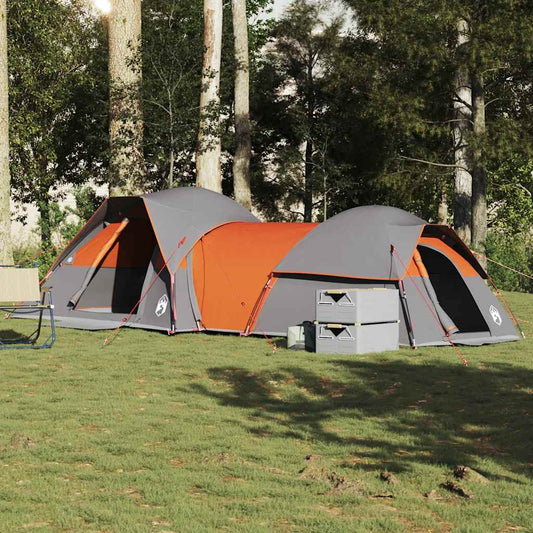 Campingzelt 5 Personen Grau und Orange Wasserdicht