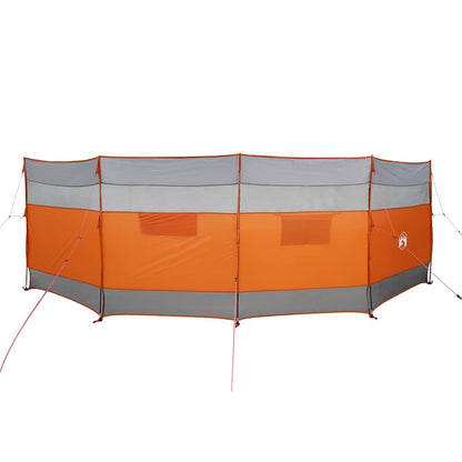 Camping-Windschutz Grau und Orange 510x153 cm Wasserdicht