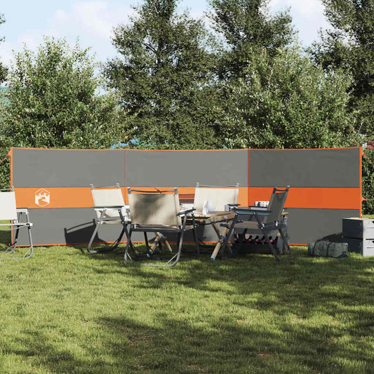 Camping-Windschutz Grau und Orange 490x123 cm Wasserdicht