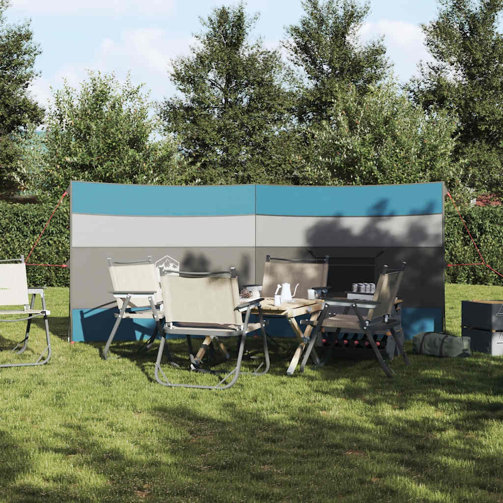 Paravento da campeggio blu 340x130 cm impermeabile