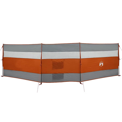 Camping-Windschutz Grau und Orange 508x130 cm Wasserdicht