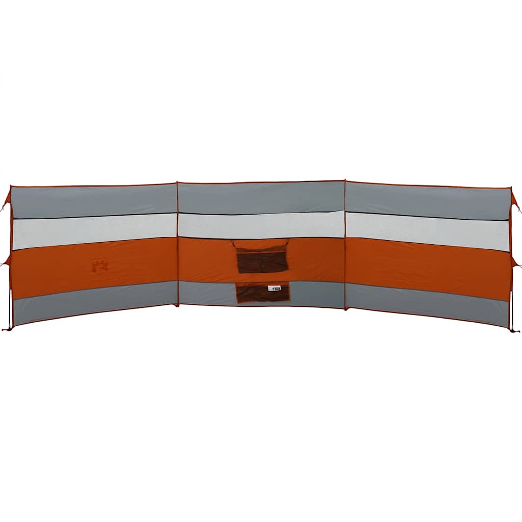 Camping-Windschutz Grau und Orange 508x130 cm Wasserdicht