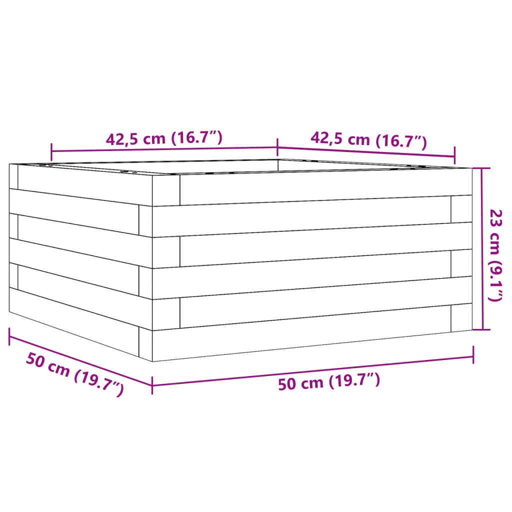 Pflanzkübel 50x50x23 cm Massivholz Douglasie