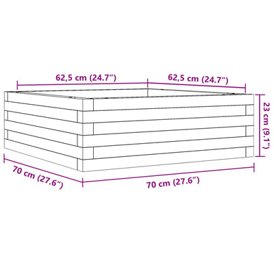 Pflanzkübel 70x70x23 cm Massivholz Douglasie