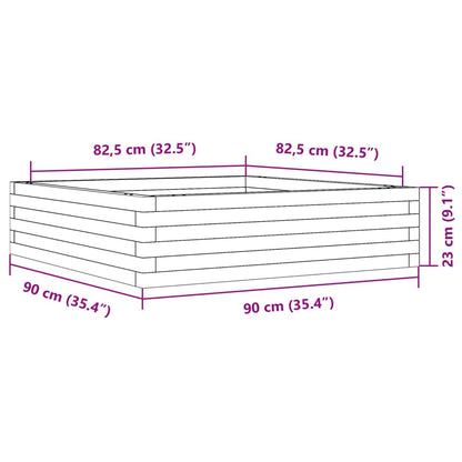 Pflanzkübel 90x90x23 cm Massivholz Douglasie