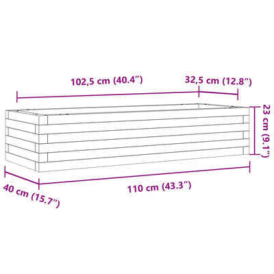 Pflanzkübel 110x40x23 cm Massivholz Douglasie