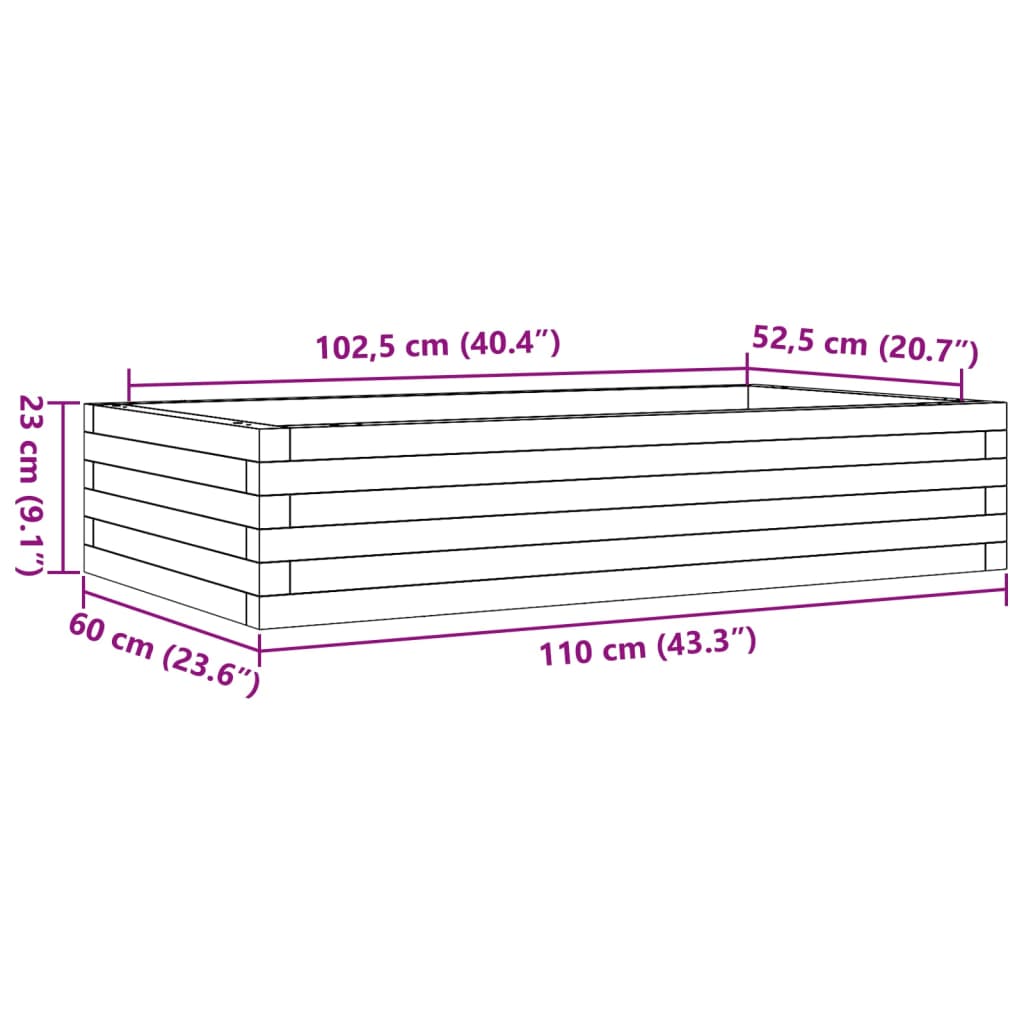 Pflanzkübel 110x60x23 cm Massivholz Douglasie