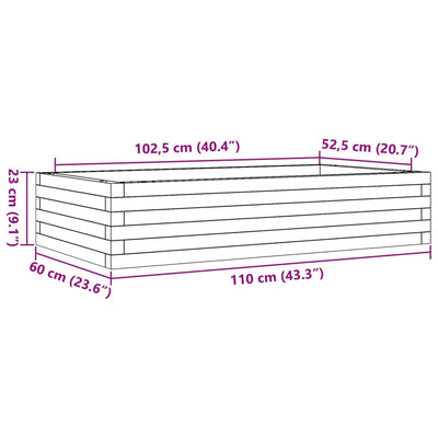 Pflanzkübel 110x60x23 cm Massivholz Douglasie