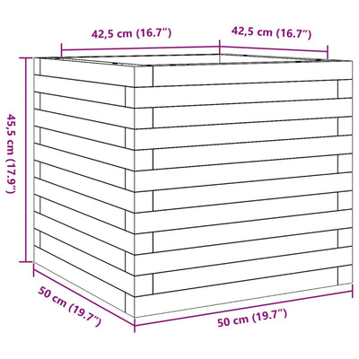 Pflanzkübel Wachsbraun 50x50x45,5 cm Massivholz Kiefer