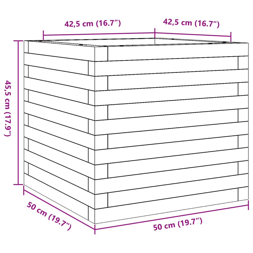 Pflanzkübel 50x50x45,5 cm Massivholz Douglasie