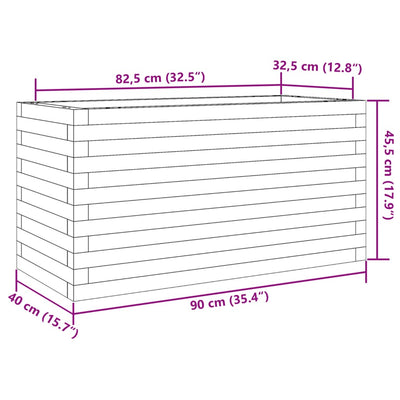 Pflanzkübel Wachsbraun 90x40x45,5 cm Massivholz Kiefer