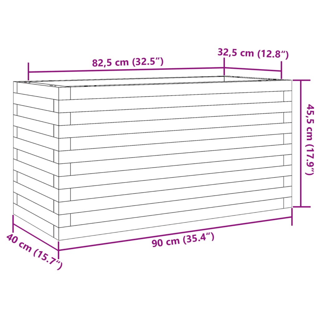 Pflanzkübel 90x40x45,5 cm Massivholz Douglasie