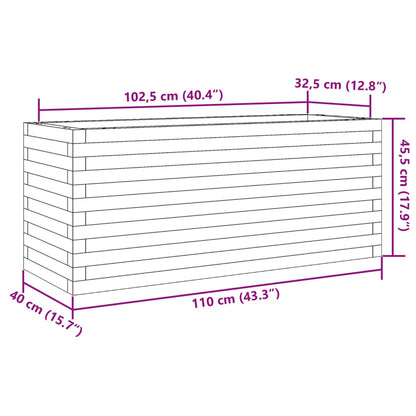 Pflanzkübel Wachsbraun 110x40x45,5 cm Massivholz Kiefer