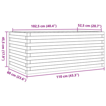 Pflanzkübel Wachsbraun 110x60x45,5 cm Massivholz Kiefer