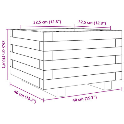 Pflanzkübel Wachsbraun 40x40x26,5 cm Massivholz Kiefer