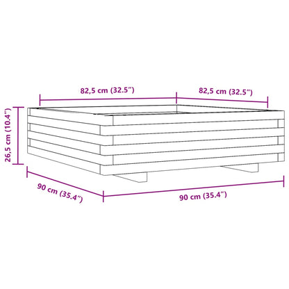 Pflanzkübel 90x90x26,5 cm Massivholz Douglasie