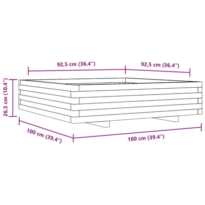 Pflanzkübel 100x100x26,5 cm Massivholz Douglasie