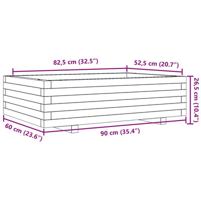 Pflanzkübel 90x60x26,5 cm Massivholz Douglasie