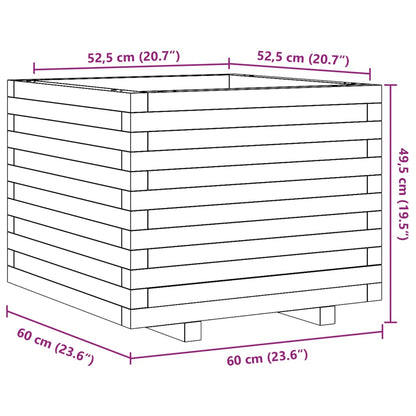 Pflanzkübel Wachsbraun 60x60x49,5 cm Massivholz Kiefer