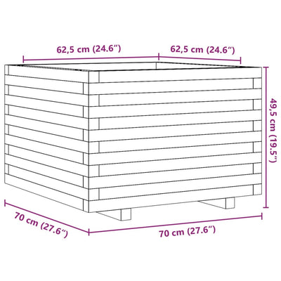 Pflanzkübel 70x70x49,5 cm Massivholz Kiefer