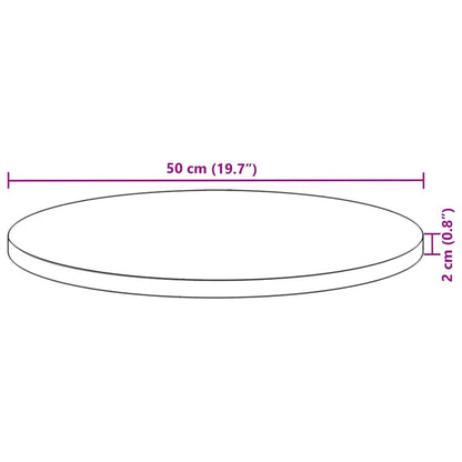 Tischplatte Rund Ø50x2 cm Massivholz Akazie