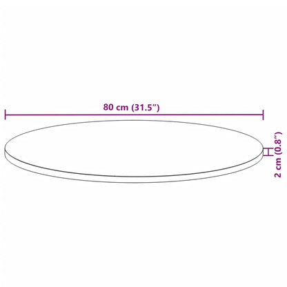 Tischplatte Rund Ø80x2 cm Massivholz Akazie