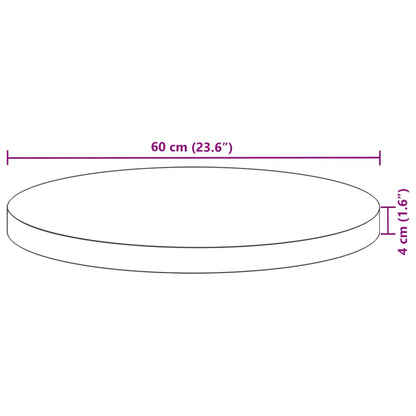 Tischplatte Rund Ø60x4 cm Massivholz Akazie