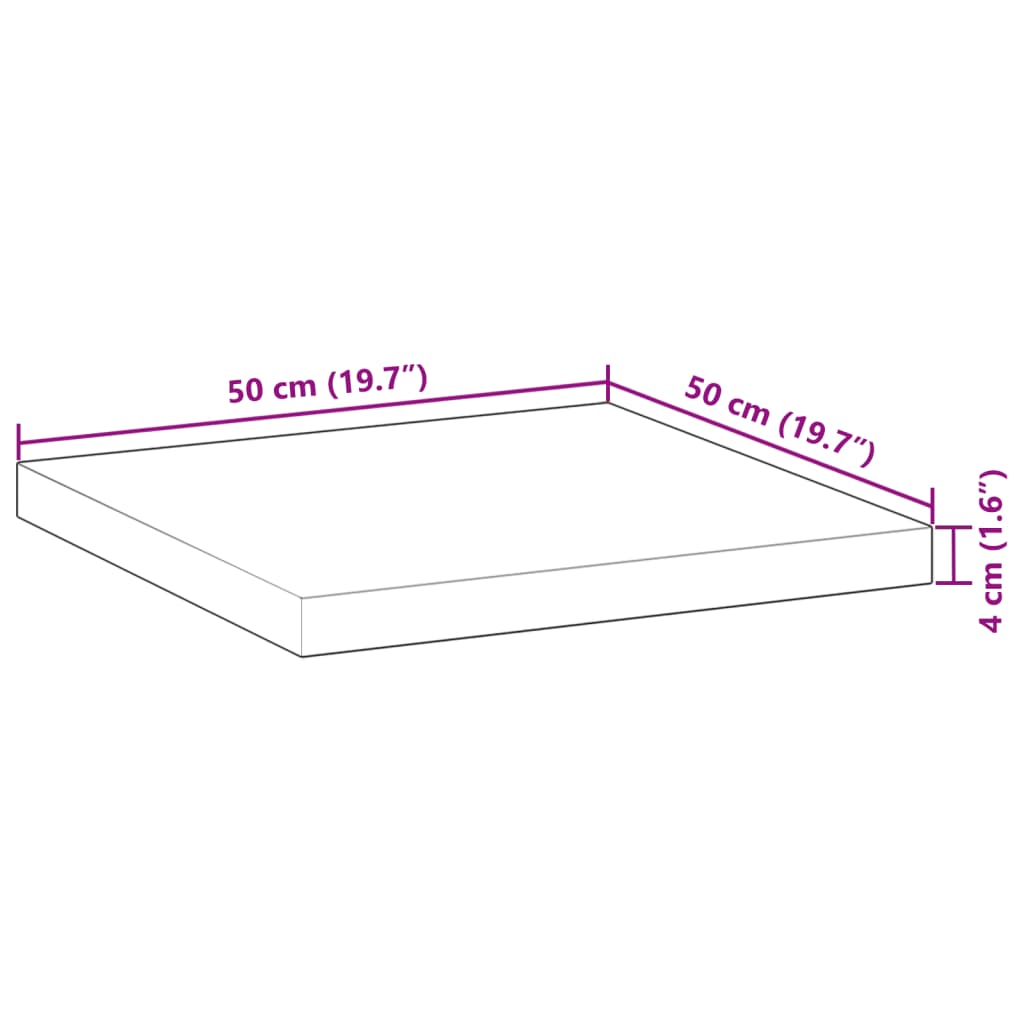 Tischplatte Quadratisch 50x50x4 cm Massivholz Akazie