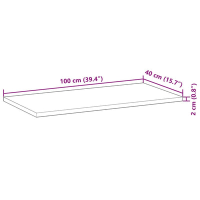 Tischplatte 100x40x2 cm Rechteckig Massivholz Akazie