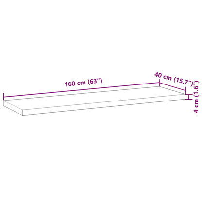 Tischplatte 160x40x4 cm Rechteckig Massivholz Akazie