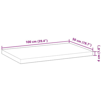 Tischplatte Rechteckig 100x50x4 cm Massivholz Akazie